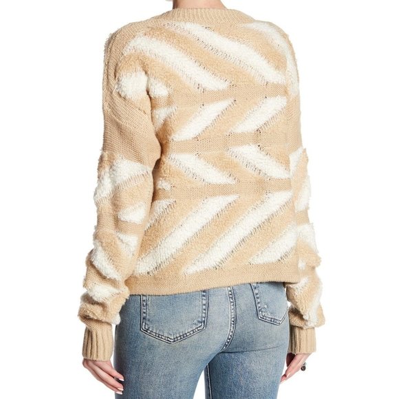John Jenn Textured Geometric Crop Crewneck Sweater - Picture 2 of 8